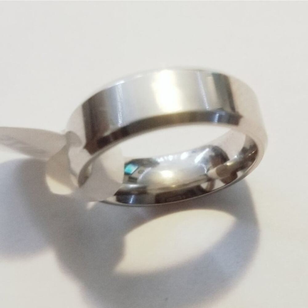 New 316L silver stainless steel men women wedding band comfort fit ring size 5